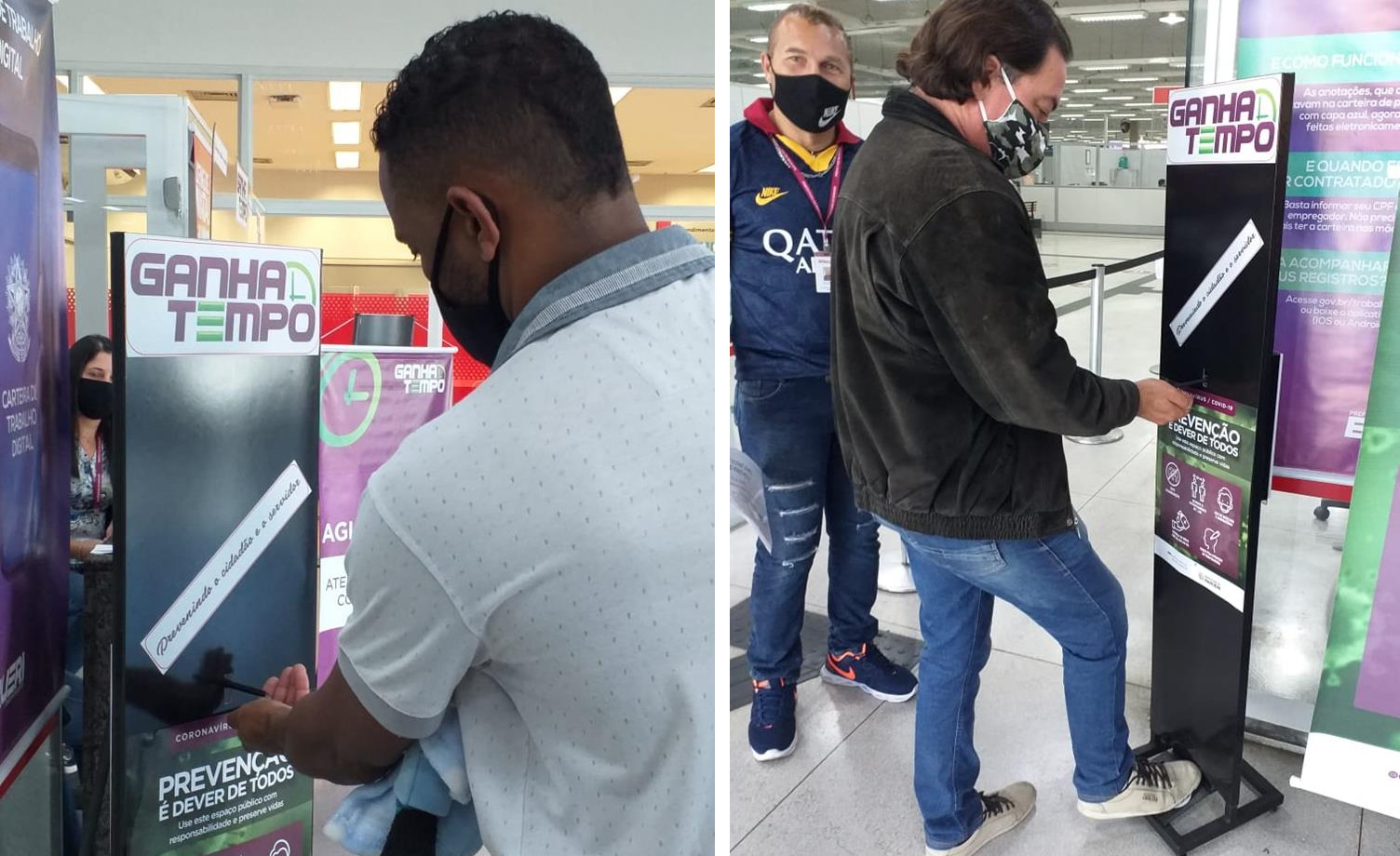 Associação de Alphaville doa totens de álcool em gel para o Ganha Tempo