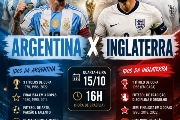 Assista ao vivo Argentina x Inglaterra aqui pela LiveMove PT