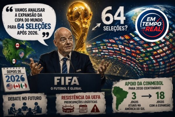 Presidente da Fifa diz que a entidade vai discutir a possibilidade de ampliar o torneio para 64 seleções