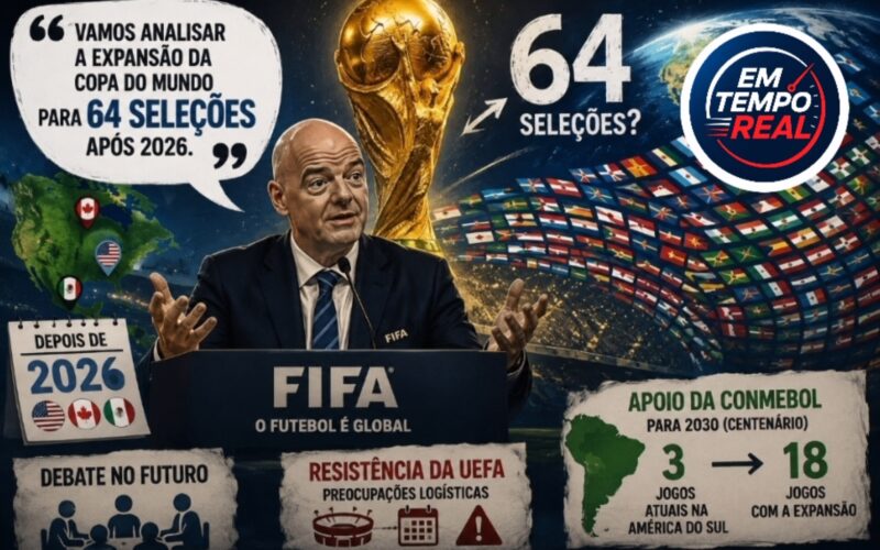 Presidente da Fifa diz que a entidade vai discutir a possibilidade de ampliar o torneio para 64 seleções